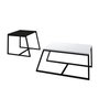 Hanah Home Juego de Mesas de Café Blanco y Negro
